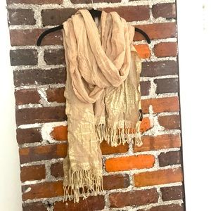 Gold and Tan Tolani 100% Wool Scarf